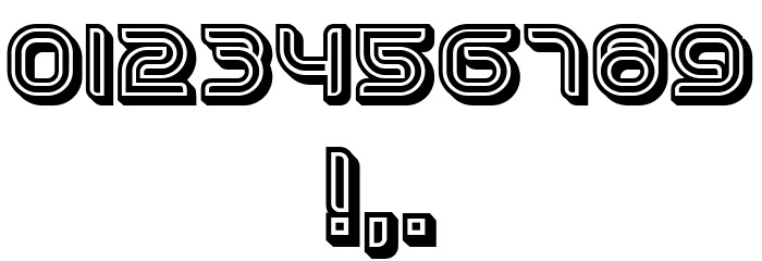 Dropped 3D Filled Regular Font OTHER CHARS