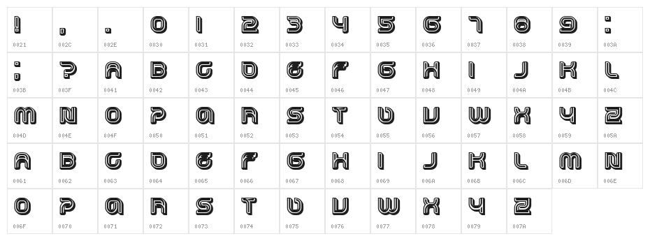 Dropped 3D Filled Regular Character Map