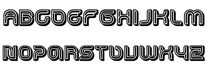 Dropped 3D Filled Regular Font LOWERCASE