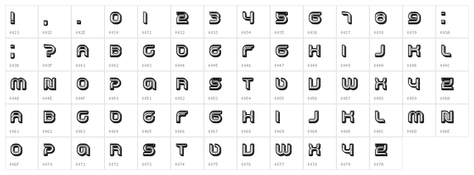 Dropped 3D Regular Character Map