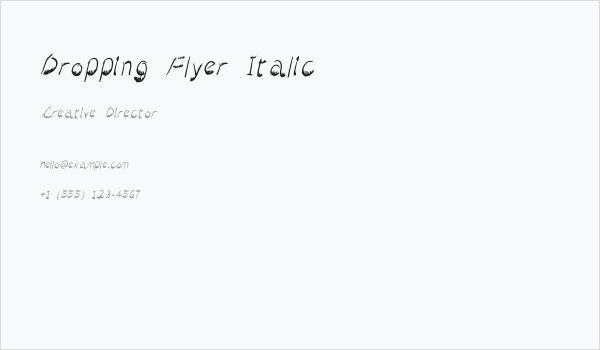 Dropping Flyer Italic Business Card
