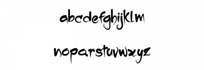 Dropping Schriftart Kleinbuchstaben
