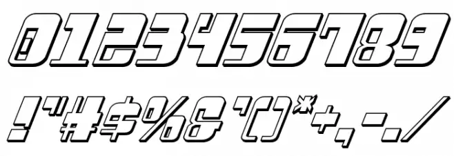 Drosselmeyer 3D Italic Font OTHER CHARS