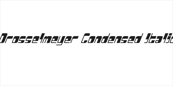 Drosselmeyer Condensed Italic Logo