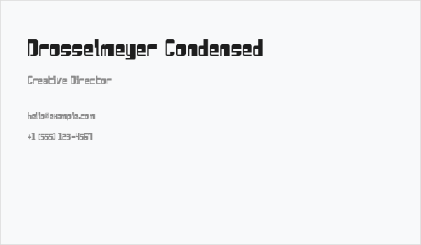 Drosselmeyer Condensed Business Card