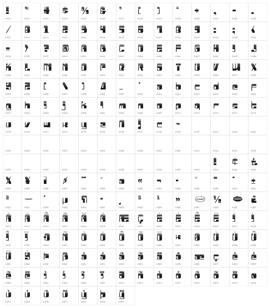 Drosselmeyer Halftone Character Map
