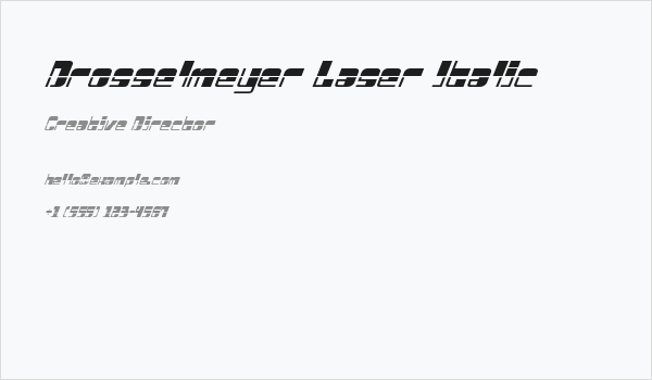 Drosselmeyer Laser Italic Business Card