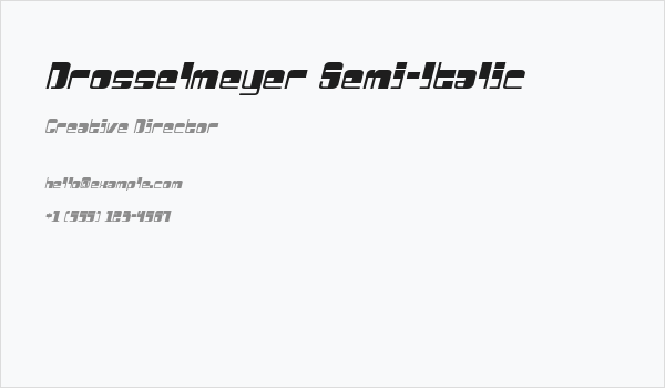 Drosselmeyer Semi-Italic Business Card
