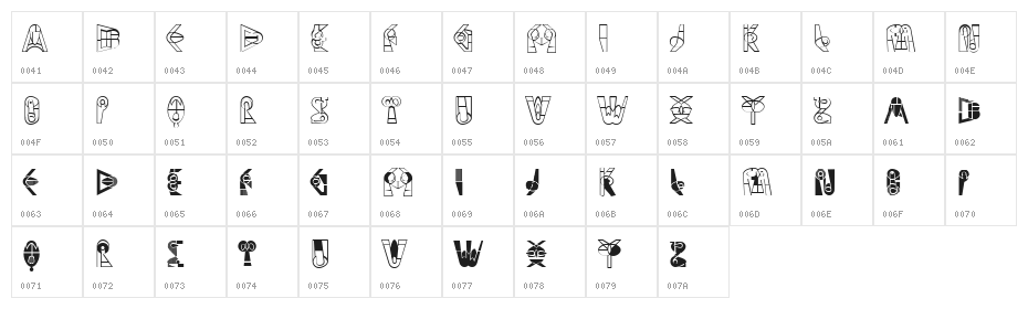 Drowsy Regular Character Map