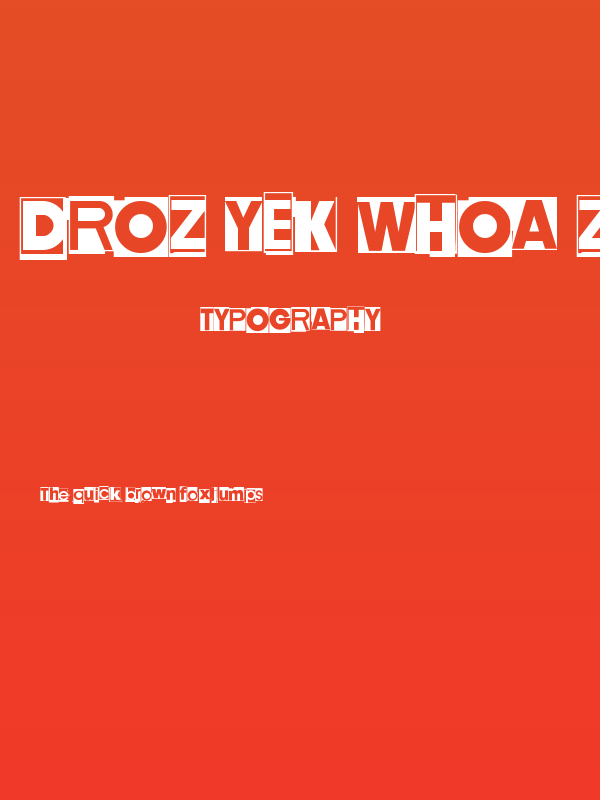 Droz Yek Whoa Zhi Poster