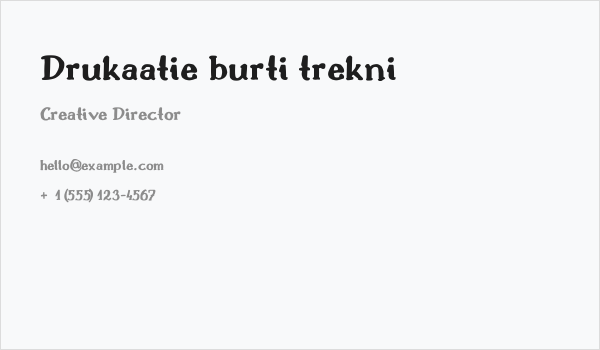 Drukaatie burti trekni Business Card