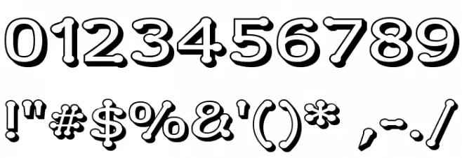 Drummon 3D Font OTHER CHARS