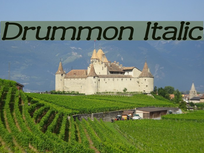 Drummon Italic Font examples