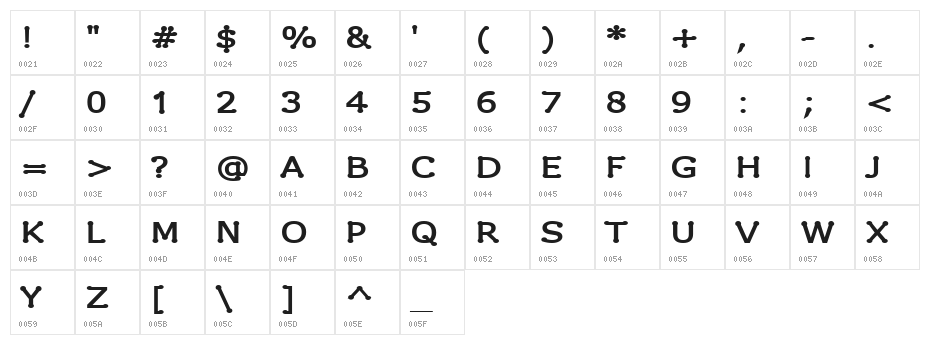 Drummon SemiBold Character Map
