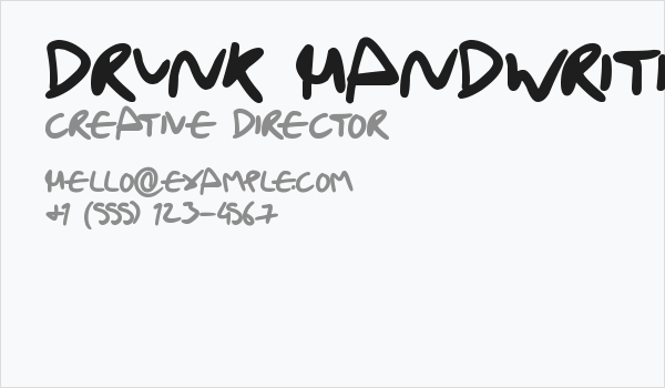 Drunk Handwriting Business Card