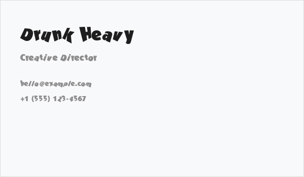 Drunk Heavy Business Card