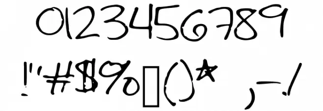 DrunkSharpieThin Font OTHER CHARS