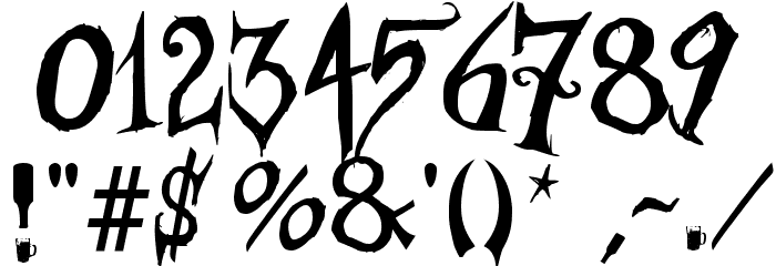 Drunked Serif Font Alte caractere