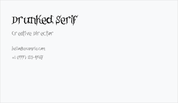 Drunked Serif Business Card
