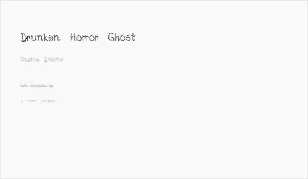 Drunken Horror Ghost Business Card