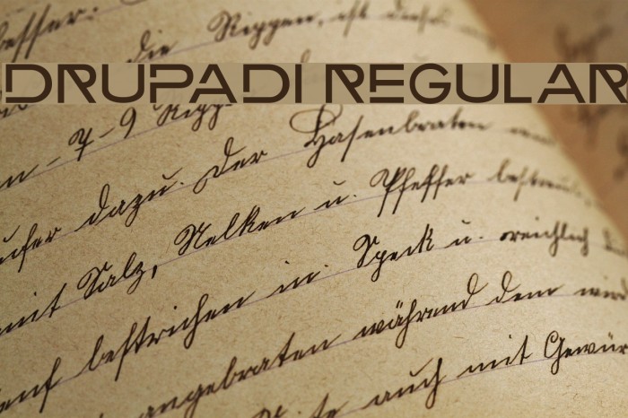 Drupadi Regular Font examples