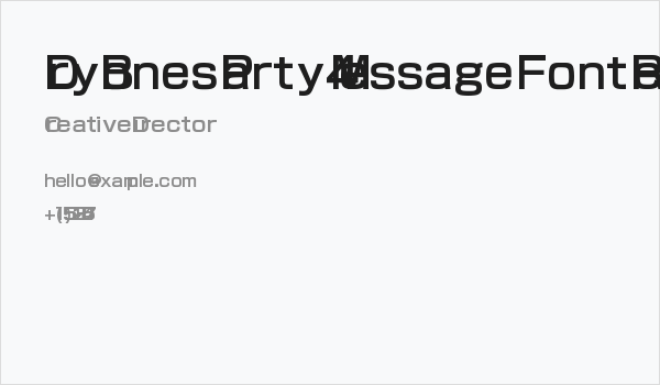 Dry Bones Party 4 Message Font Regular Business Card