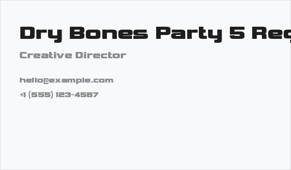 Dry Bones Party 5 Regular Business Card