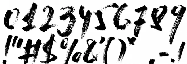 Dry Brush Font OTHER CHARS