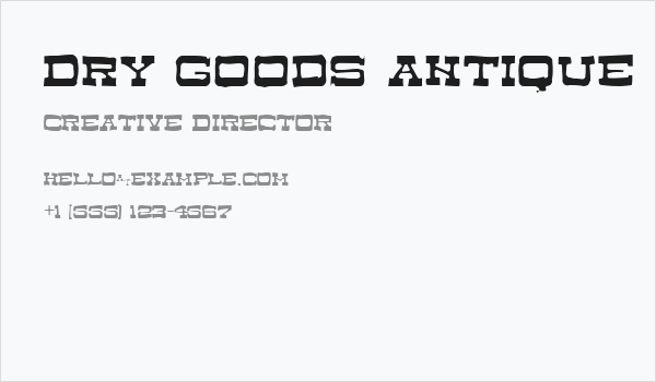 Dry Goods Antique JL Business Card