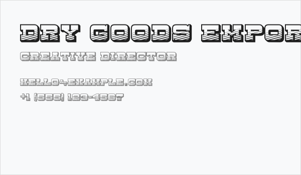 Dry Goods Emporium JL Business Card