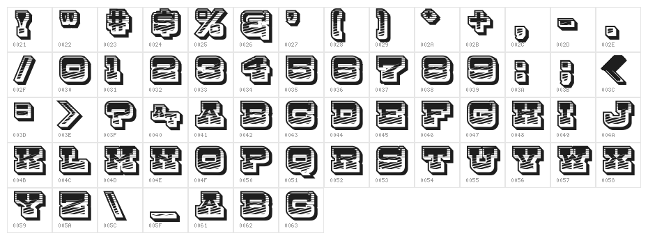 Dry Goods Rustic JL Character Map