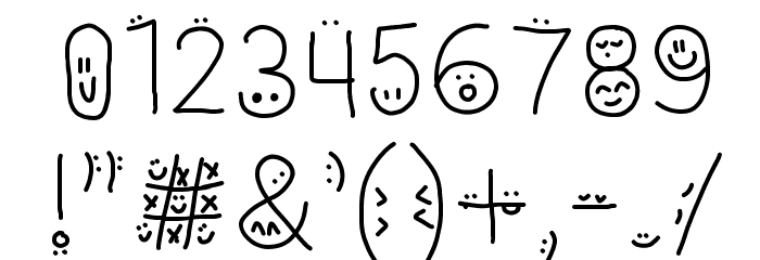 drawn faces on my letters Font OTHER CHARS