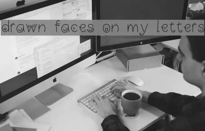 drawn faces on my letters Example 2