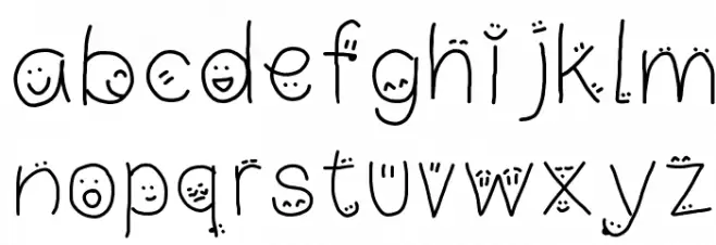 drawn faces on my letters फ़ॉन्ट लोअरकेस