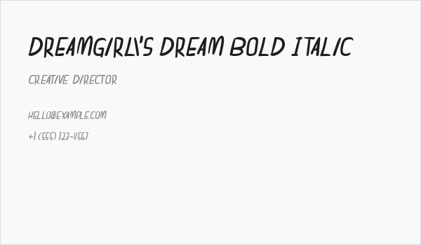 dreamgirl's dream Bold Italic Business Card