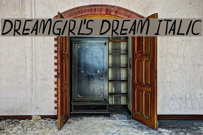 dreamgirl's dream Italic Font examples