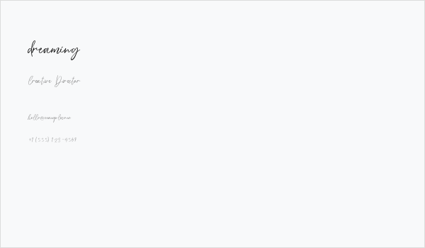 dreaming Business Card