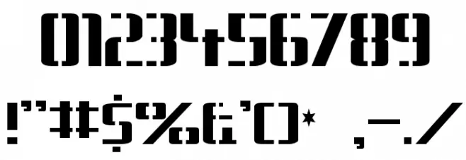 DS Army Cyr Font OTHER CHARS