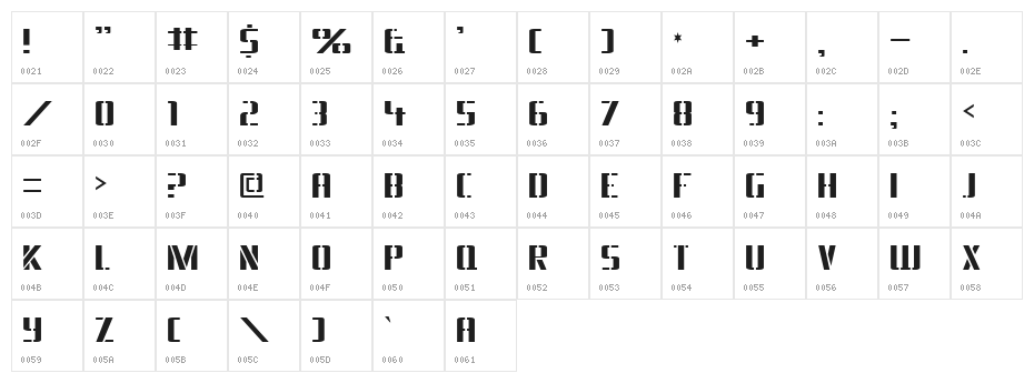 DS Army Cyr Character Map