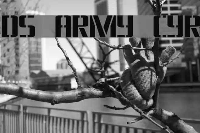 DS Army Cyr Font examples