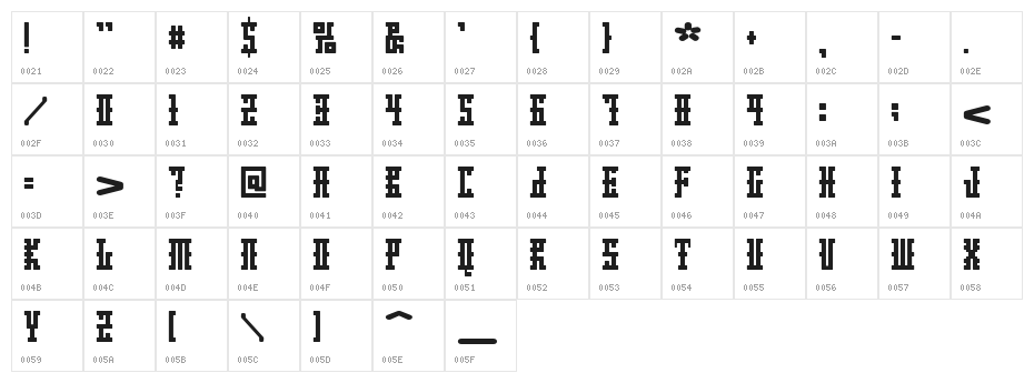 DS Ayaks Normal Character Map