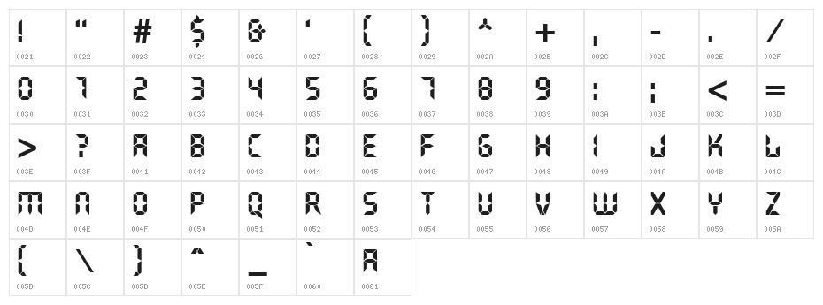 DS Crystal Character Map