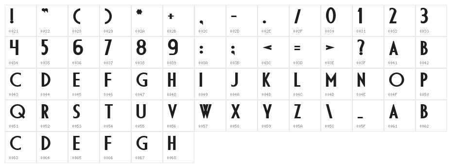 DS Diploma Bold Character Map