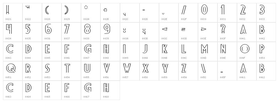 DS Diploma-DBL Bold Character Map