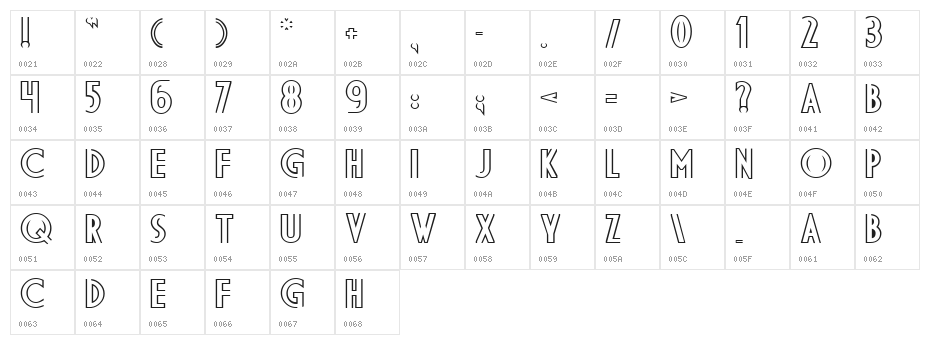 DS DiplomaDBL  Bold Character Map