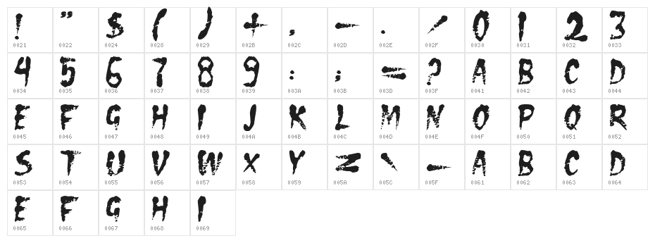 DS Eraser2 Character Map