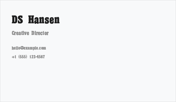 DS Hansen Business Card