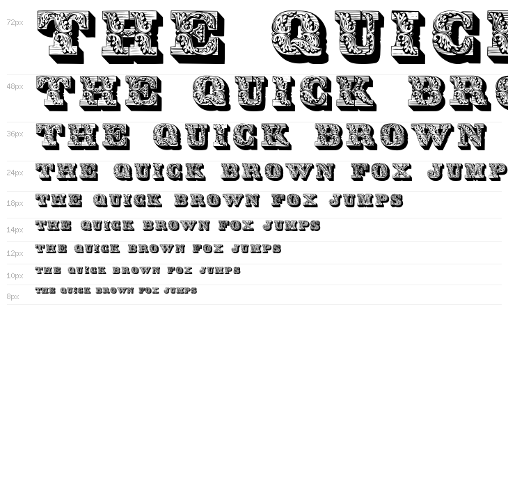 DS Lettres ombées ornées Waterfall