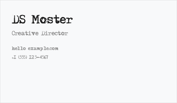 DS Moster Business Card
