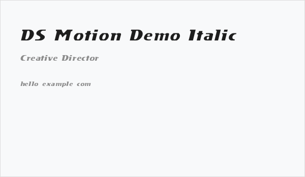 DS Motion Demo Italic Business Card